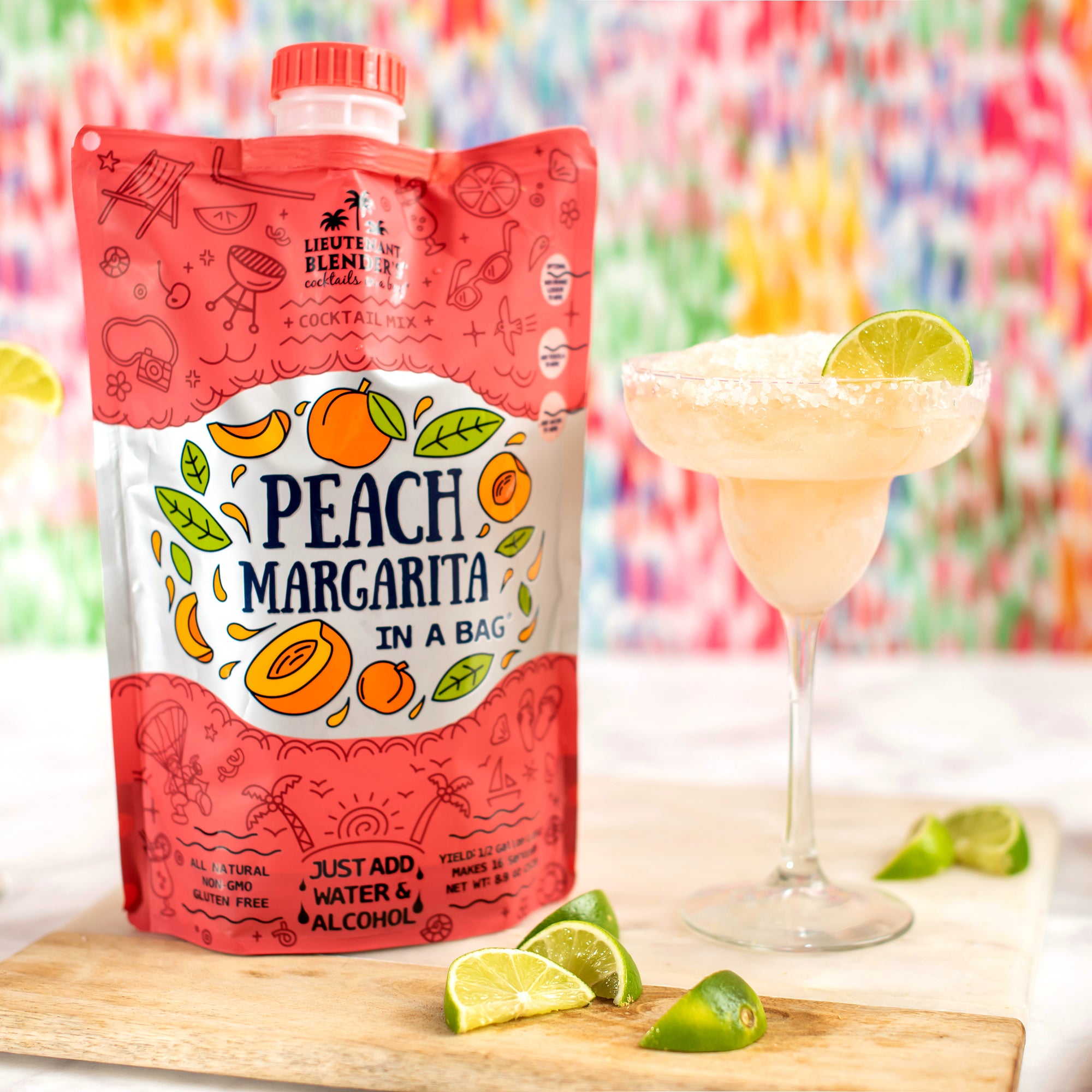 Peach Margarita in a Bag – Lieutenant Blender Cocktail Mixes