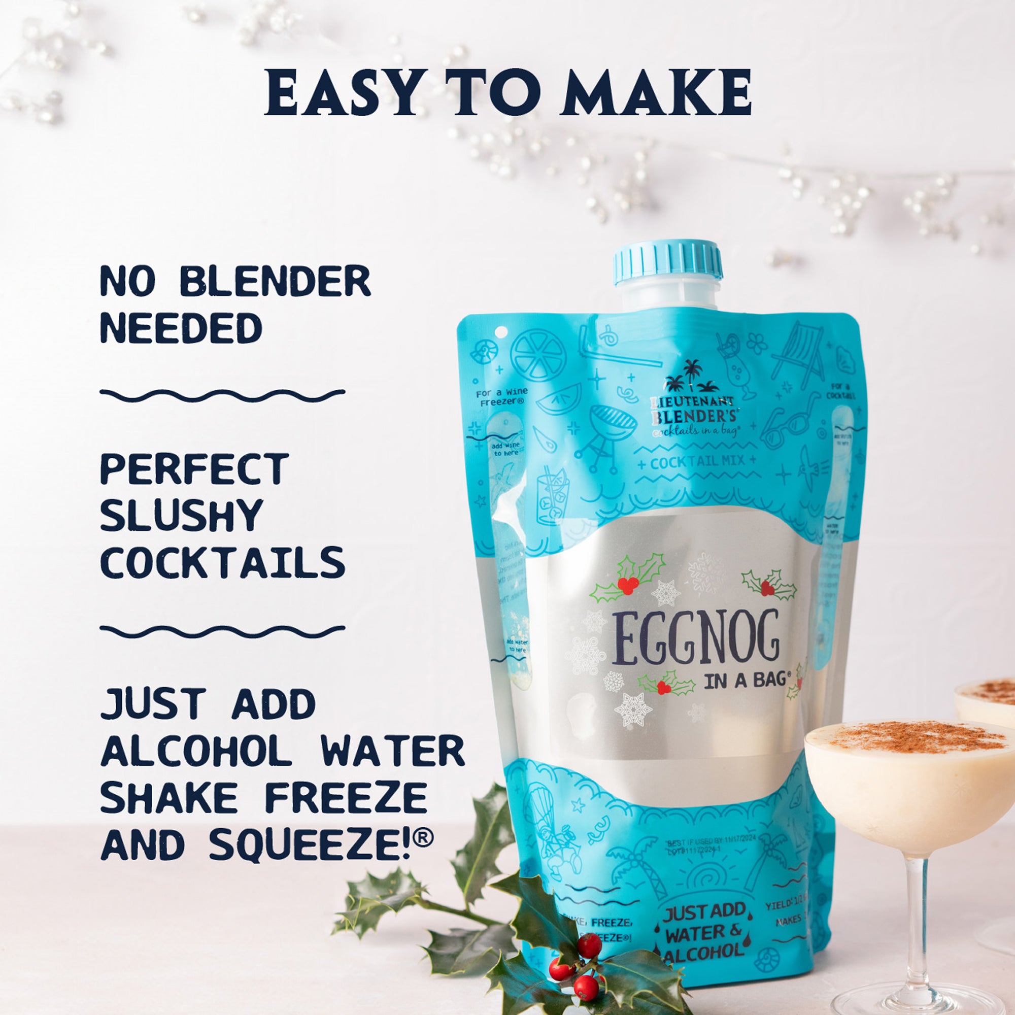 Eggnog in a Bag – Lieutenant Blender Cocktail Mixes